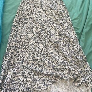 Japna Monochrome Floral High-Low Skirt